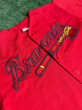 Load image into Gallery viewer, Vintage Atlanta Braves Red Mesh Majestic Jersey(L)