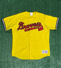 Load image into Gallery viewer, Vintage Atlanta Braves Yellow Mesh Jersey by Majestic(Large)