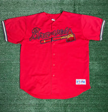Load image into Gallery viewer, Vintage Atlanta Braves Red Mesh Majestic Jersey(L)