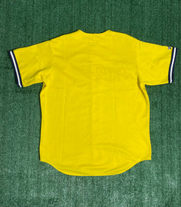 Vintage Atlanta Braves Yellow Mesh Jersey by Majestic(Large)