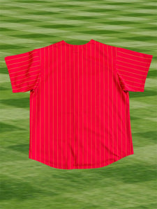 Vintage 90s Red Atlanta Braves Alternate Pin Stripe Jersey